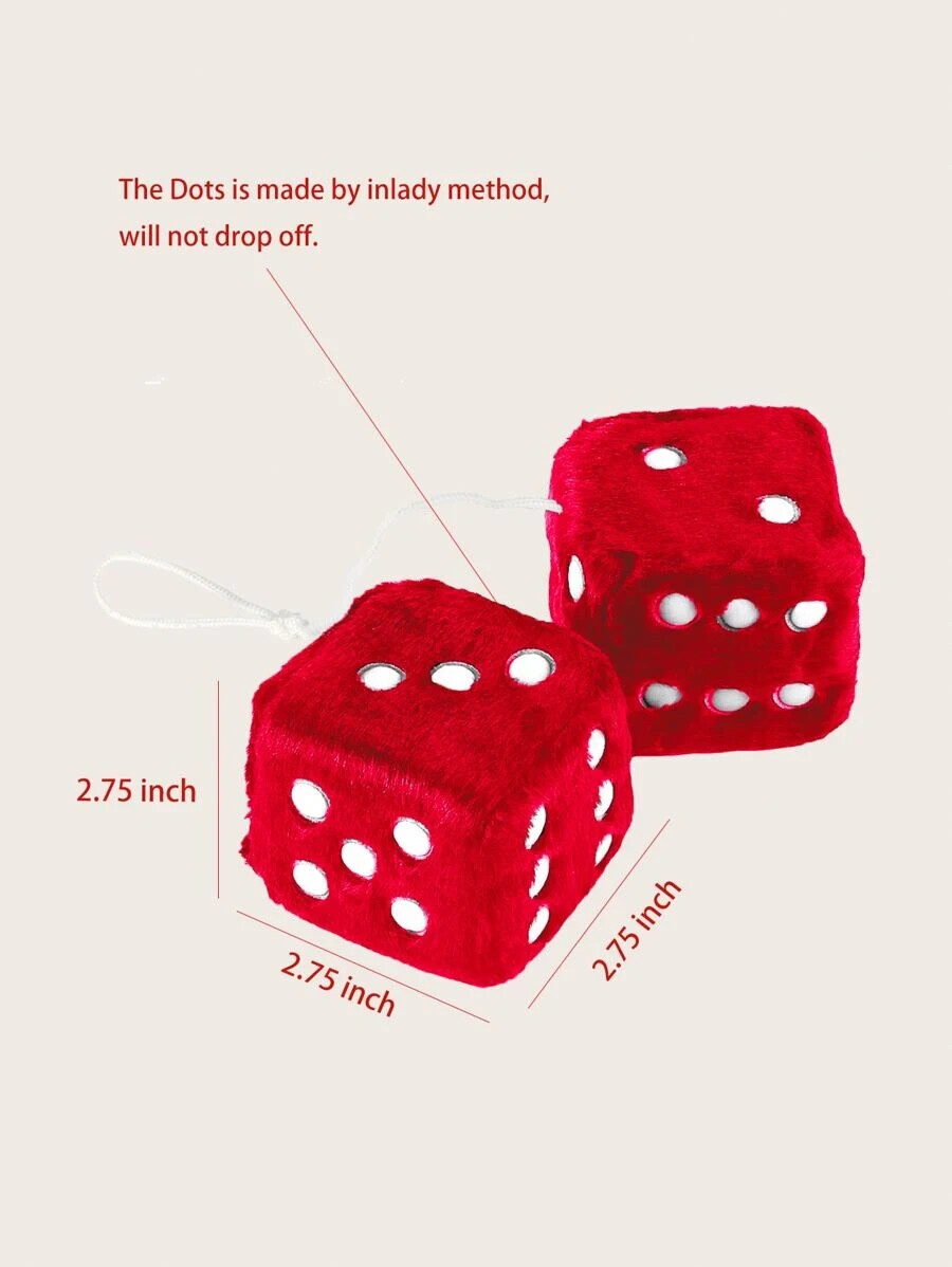 Fluffy Dice Car Accessory Red eBay