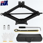 2.5 Ton Scissor Jack Car Wind Up Tyre Lift Chrome Crank Handle Emergency Tool
