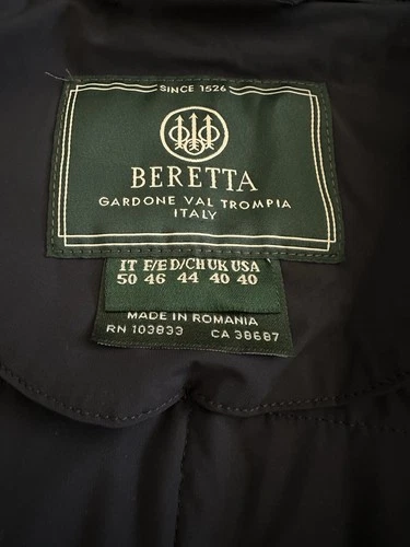 Beretta Men's Quilted Vest Thermore Ecodown Navy Full Zip Size 40 NEW with Tags image 4