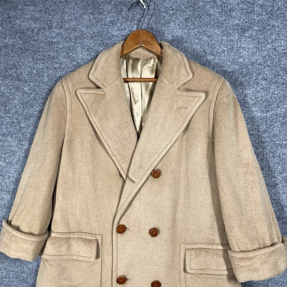 Abrigo de pelo vintage años 70 80 Polo Ralph Lauren camel para mujer talla 6 doble pecho Foto 2 de 4