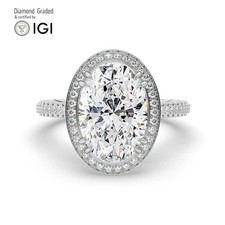 Oval Diamond Engagement Ring 14k White Gold Labgrown 5.75 Ct Solitaire