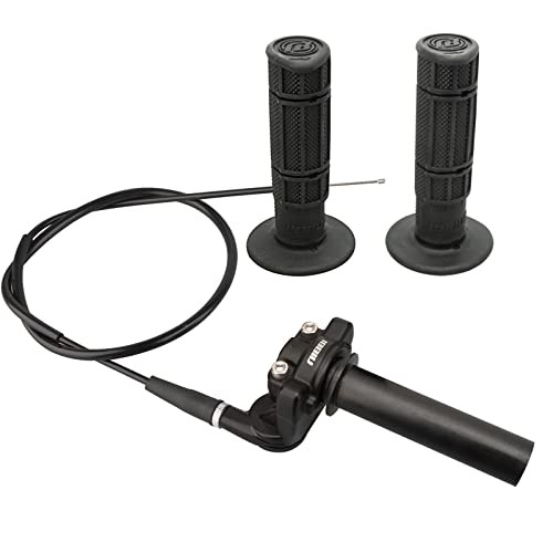  Twists Throttle Grip,Dirt Bike Grips with Throttle Cable and Handlebar Black