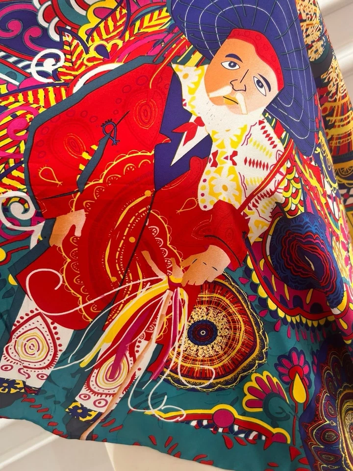 S26#Pineda Covalin Multicolor Silk Shawl 42/41 Inch - Image 3 of 4