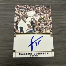 Samson Johnson Signed Custom Card - UConn Men's Basketball Autographed