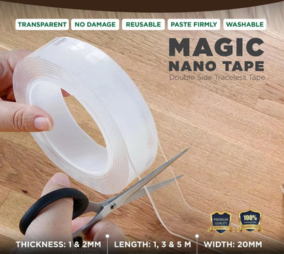 Nano Magic transparentes doppelseitiges Griffband spurlos abnehmbar waschbar Kleber