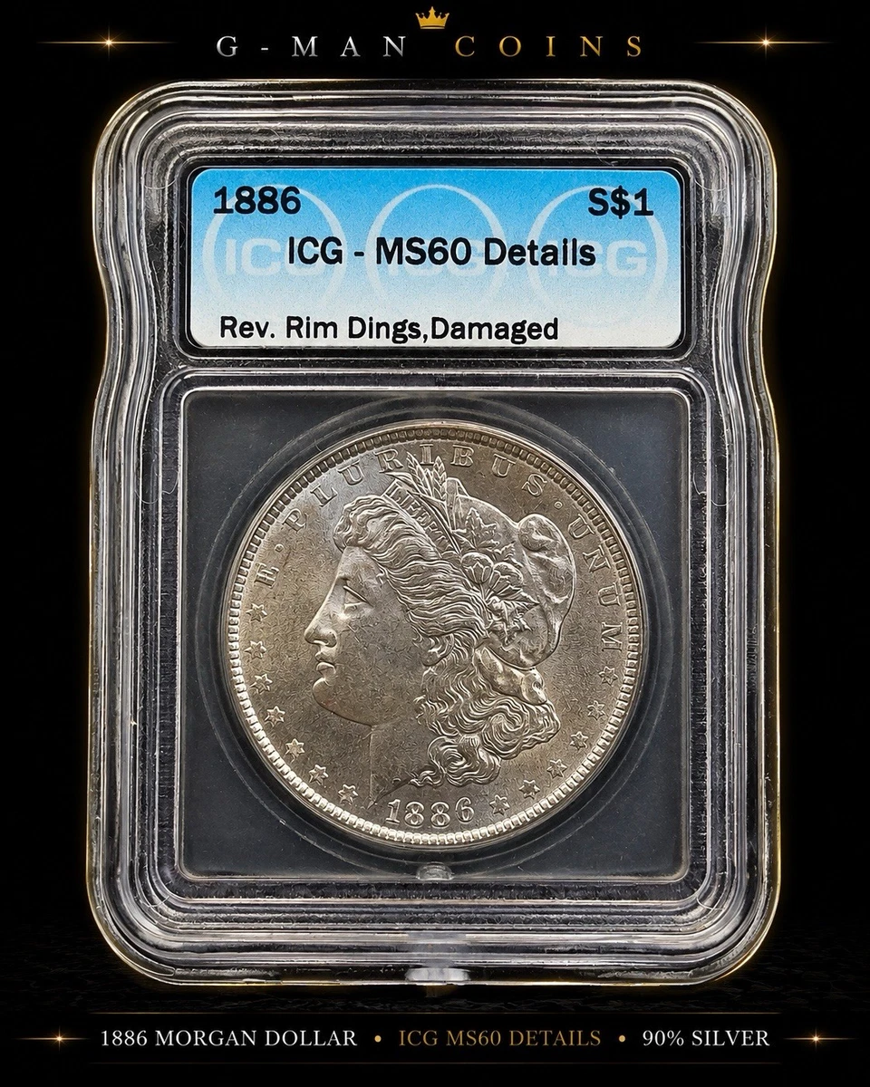 MS 60 Graded 1886 Year Morgan US Dollars (1878-1921) for sale | eBay
