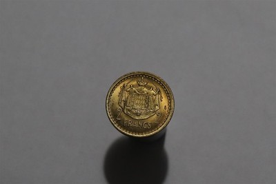     MONACO 2 FRANCS 1945 BRASS HIGH GRADE B91 #K3713