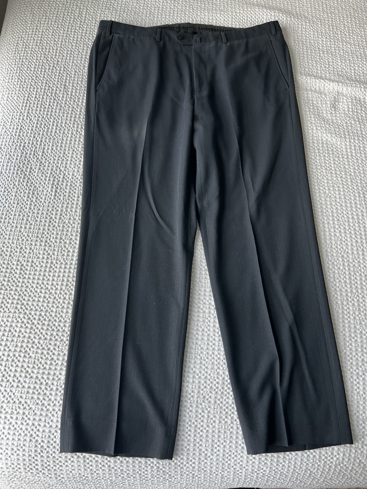 Ermenegildo Zegna 100% Wool Black Luxury Trousers Size 40 Made In Romania