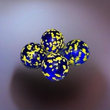 Vintage 4 Cobalt Blue W Confetti Speckled Stardust Glass Marbles