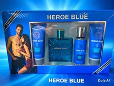 Heroe Blue Men’s Gift Set — Perfume, Spray, Shower Gel & Lotion