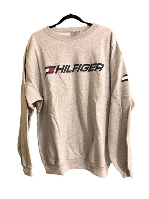 Tommy Hilfiger Men's Vintage 90s Y2K Gray Crew Sweatshirt Hilfiger Size Medium