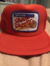 Vintage Nissan Sharp Shooter Flaming Basketball Trucker Hat Cap