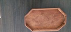 plateau bois décoré  marron 