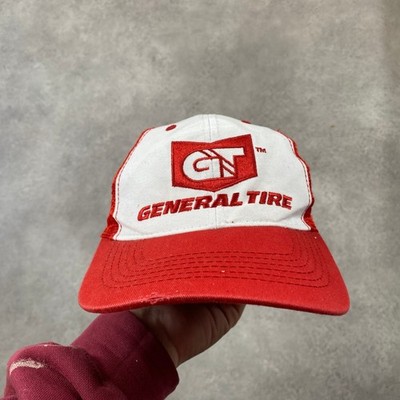 General Tire Trucker Mütze Herren Einheitsgröße Vintage Mesh USA Cap, rot weiß