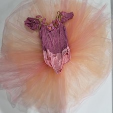 Art Stone Girls Pink Dancewear Leotard Tutu Size LC Polyester MPN 0319 USA