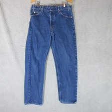 VTG Levis 505 Jeans Mens 36x30 Blue Straight Orange Tab Made in USA