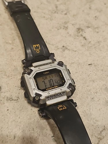 Vintage Rare Timex Humvee Digital Watch Shock Resistant Military Alarm 43mm