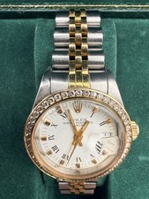 Rolex 6916 18k Two Tone 26mm Ladies' Watch with Diam Bezel & White Dial With Box 4