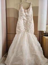 Vera Wang Gemma Style Ivory Silk Organza Mermaid Wedding Dress Size 10