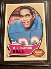OJ Simpson Buffalo Bills 1970 rookie card. 7 out of 10.. rookie card picture