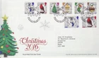 GB Stamps First Day Cover Xmas, Christmas, stocking, robin, pudding SHS 2016
