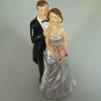 Brautpaar Dekofigur Silberhochzeit Hochzeit Tortenaufsatz Geldgeschenk 15Cm