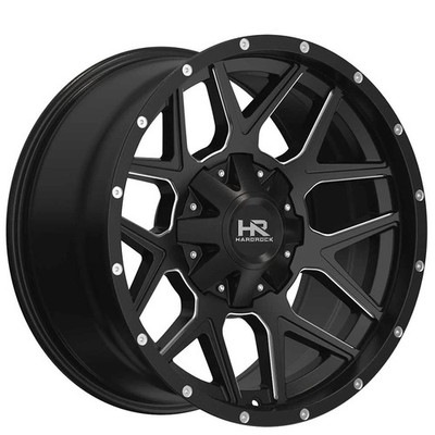 Hardrock Wheels H716 Rugged 20x12 Gloss Black Milled (4pcs) A1