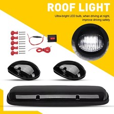 Fit Chevy GMC Sierra LED 2002-2007 Smoked White Roof Cab Running Clearance Light