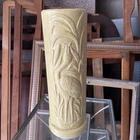 Vintage 1940's McCoy Art Pottery Yellow Umbrella Stand 15" tall 4.5" opening