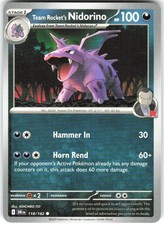 Team Rocket's Nidorino 118/182 Destined Rivals DRI NM Pokemon Card TCG