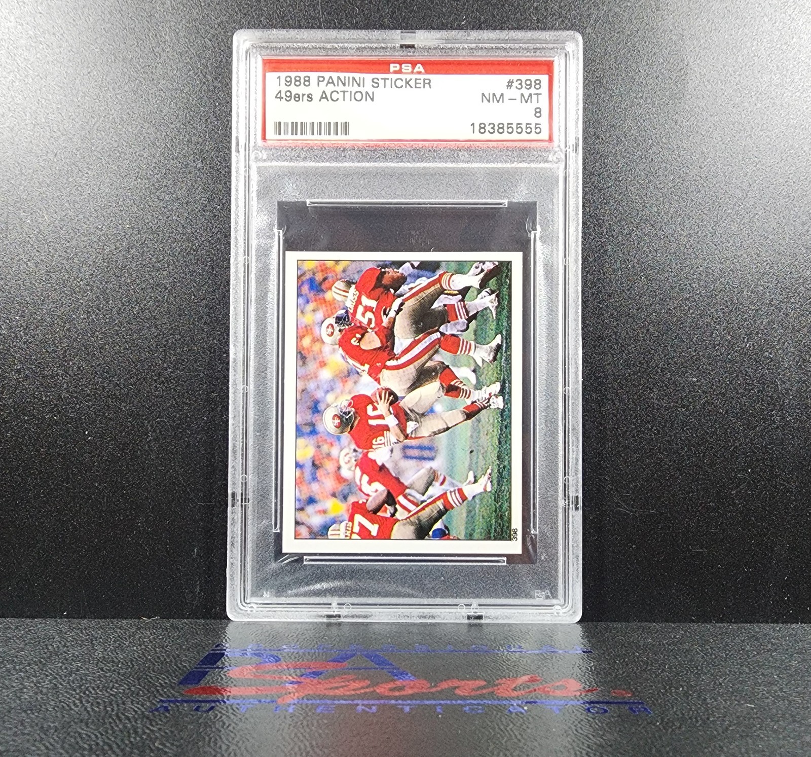 1988 Panini JOE MONTANA San Francisco 49ers Team Action Sticker PSA 8 HoF