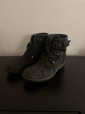 UGG Australia Cecile Waterproof Duck Boots Womens Size 6 Black Lace Up