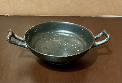 Ancient Greek Blackware. Kylix Drinking Bowl, 4th Century BC