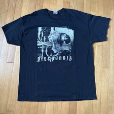 Dischordia Y2K Punk Metal T Shirt Black Mens Size X-Large Gilden Tag