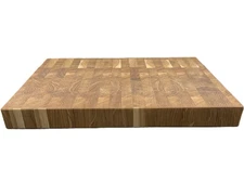 End Grain OAK Butcher Block Cutting Board 16x12x1.5” – 7 lb, Hand Grips