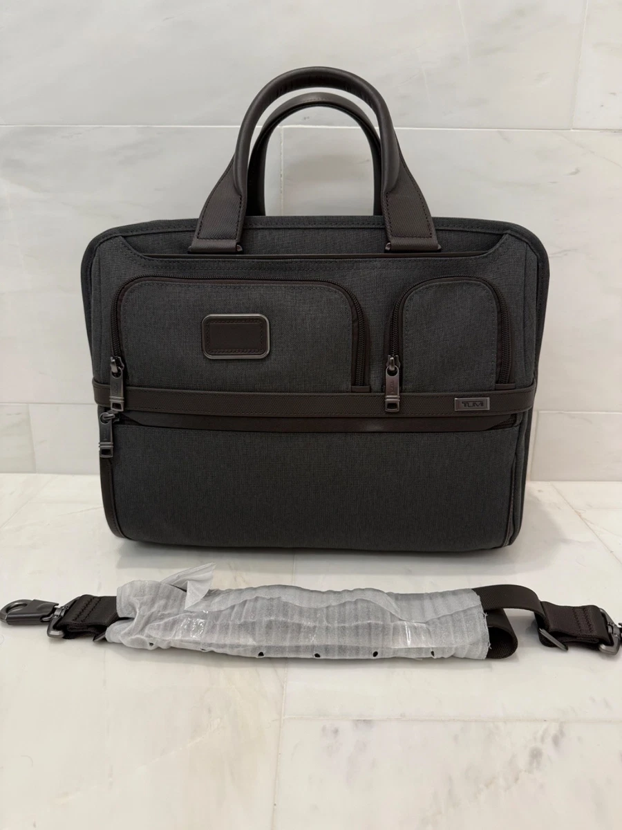 TUMI ダークグレー ビジネスバッグ NEW Tumi ALPHA - Expandable Organizer Laptop Brief Briefcase