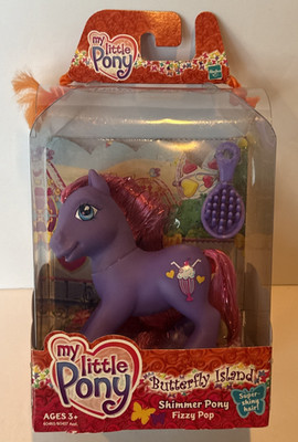 NEW My Little Pony Butterfly Island Shimmer FIZZY POP Purple Pink Hair 2004