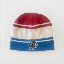 Marvel Kids The Avengers 2012 Beanie Cap Winter Hat Striped Red White Blue