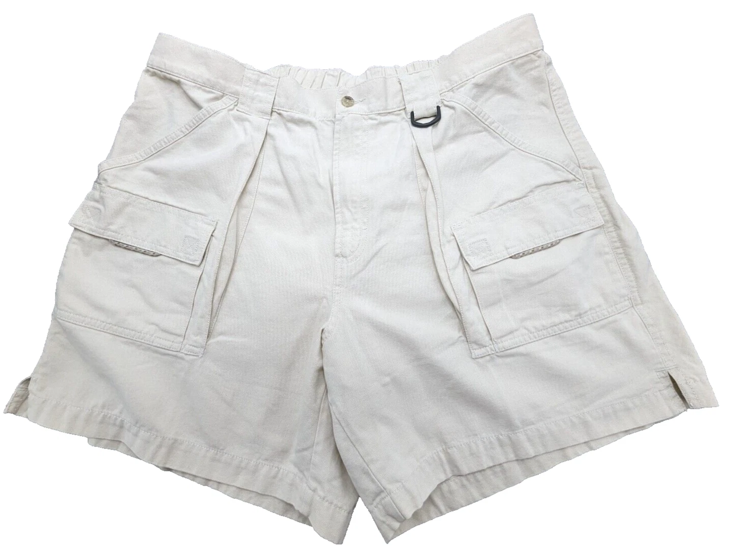 Columbia PFG Shorts Mens XL 38W 7" Canvas Permit Fishing Shorts Beige Logo