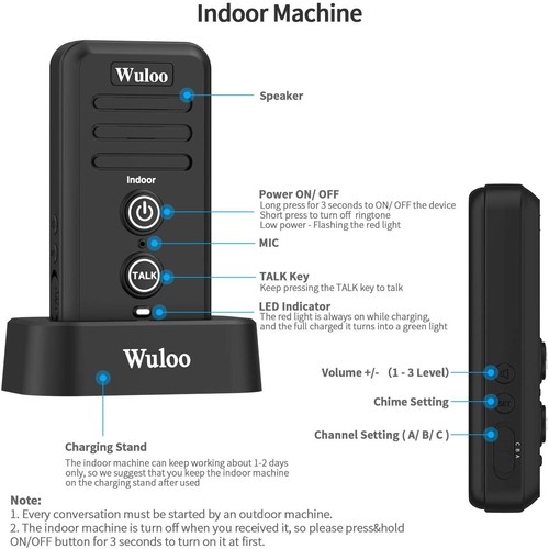 Rechargeable Wireless Doorbell Voice Intercom Door Bell Chime for Home Security - Bild 37 von 56