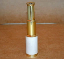 Brass Telescope Pirate Spyglass White Leather 6" Spyscope Vintage Retro Style