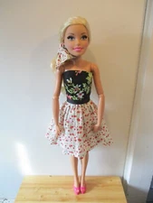 Handmade By Me Dress and Bow, Made to Fit Barbie Best Fashion Friend 28" doll.