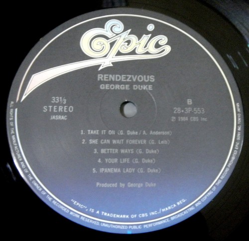GEORGE DUKE RENDEZVOUS JAZZ FUNK RARE JAPAN 1984 EPIC ORIG LP STILL IN SHRINK - Picture 3 of 4