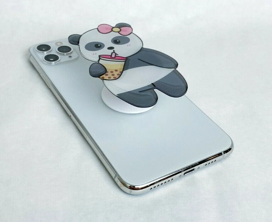 2 Milk Tea Boba Panda Cell Phone Holder Grips - For Him, Her or Yourself - Cute! Foto 3 de 4
