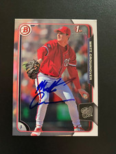 Matt Crownover Signed 2015 Bowman Draft Card Washington Nationals Autograph COA