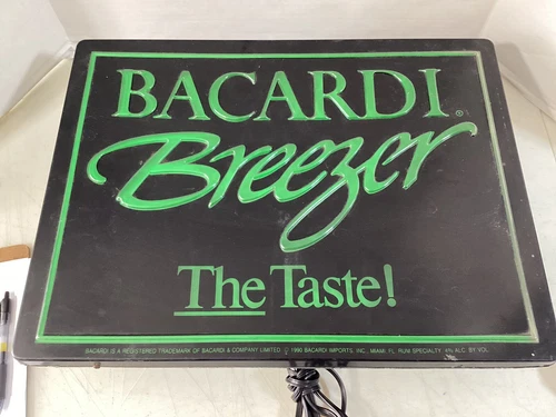 Vintage Bacardi Breezer Lighted Advertising Sign Beer Sign