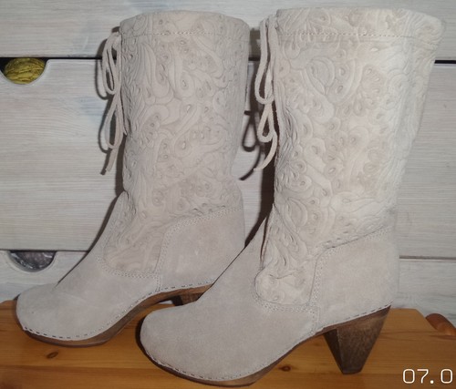 SATINA WildLeder Stiefel HOLZ-Sohle | 37 | *NEU* - Bild 9 von 12