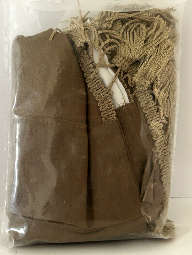 1 Madison Park Elena 38" x 46" Faux-Silk Rod Pocket Waterfall Valance Bronze NEW - Picture 4 of 11