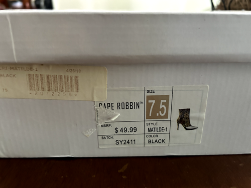 Cape Robbin Women Bootie Matilde-1 Color Black Heel Size 7.5 Stiletto Canvas - Picture 5 of 5