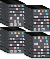 40 Sheets Stamp Album Pages Stamp Collecting Display with 9 Holes Binder Sleeves